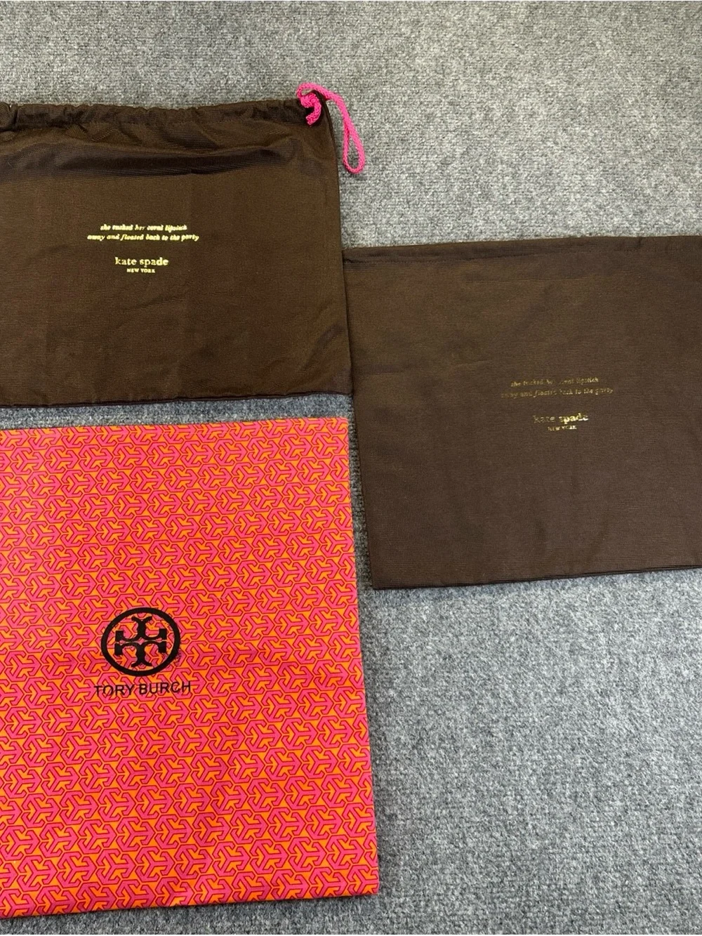 Kate Spade Tory Burch dust bags three